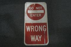 Sign-Do Not Enter/ Wrong Way, stock number S-1639