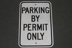 Sign-Parking by permit only, stock number S-1642