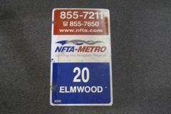 Sign-NFTA Metro serving the Niagara Region 20 Elmwood, stock number S-1649