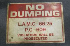 Sign-No Dumping- E.A.M.O. 66 ..., stock number S-1671