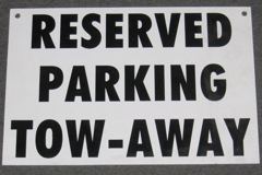 Sign-Reserved Parking Tow-Away, stock number S-1708