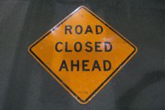 Sign-Road Closed Ahead, stock number S-1714