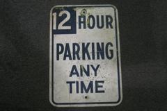 Sign-12 Hour Parking Any Time, stock number S-1829