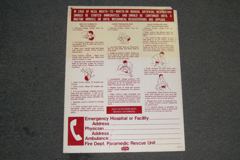Sign-First aid respiration guide, stock number S-1881