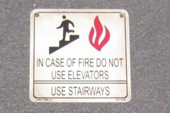 Sign-In Case of Fire Do Not Use Elevators, stock number S-1891