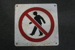 Sign-international symbol for no crossing, stock number S-1905