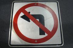 Sign-No Left Turn, stock number S-1916