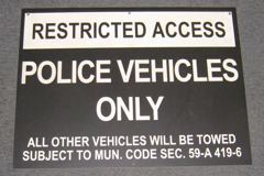 Sign-Restricted Access Police Vehicles Only, stock number S-1922