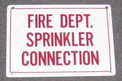 Sign-Fire Dept Sprinkler Connection, stock number S-1943