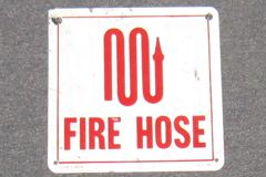 Sign-Fire Hose, stock number S-1945