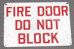 Sign-Fire Door Do Not Block, stock number S-2010