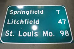 Sign-Springfield 7/ Litchfield 47 / St. Louis 98, stock number S-2016