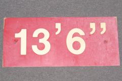 Sign-13' 6", stock number S-2021