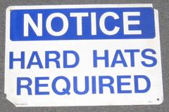 Sign-Notice Hard Hats Required, stock number S-2024