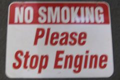 Sign-No Smoking Stop Engine, stock number S-2035
