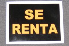 Sign-Spanish-Se Renta, stock number S-2066c