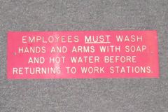 Sign-Employees Must Wash Hands & Arms w/ Soap..., stock number S-2067