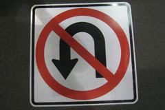 Sign-No U Turn, stock number S-2083