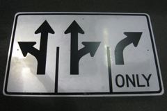 Sign-Arrow symbols of 3 different legal turns, stock number S-2088