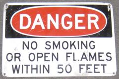 Sign-Danger No Smoking Or Open Flames Within 50 Feet, stock number S-2103