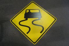 Sign-Symbol of Car Sliding, stock number S-2119
