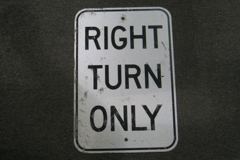 Sign-Right Turn Only, stock number S-2120