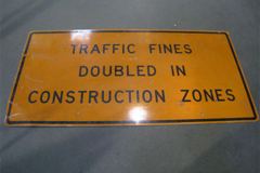 Sign-Traffic Fines Doubled In Construction Zones, stock number S-2131