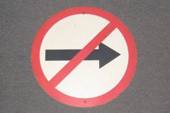 Sign-international symbol - Do Not Go Left, stock number S-2133