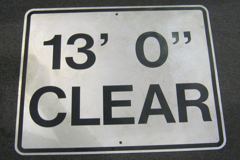 Sign-13' 0" Clear, stock number S-2155