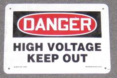 Sign-Danger High Voltage Keep Out, stock number S-2204