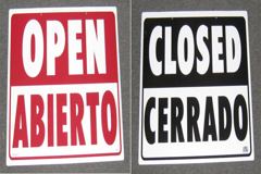 Sign-Open/Abierto-Closed/Cerrado, stock number S-2211