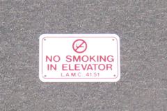 Sign-No Smoking In Elevator, stock number S-2215