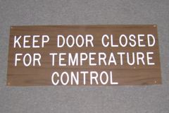 Sign-Keep Door Closed For Temperature Control, stock number S-2287