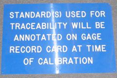 Sign-Standards Used For Traceability..., stock number S-2289