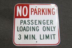 Sign-No Parking-Passenger Loading-3 min., stock number S-2319