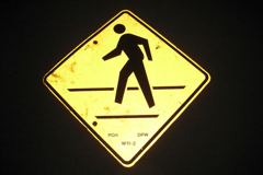 Sign-International symbol for pedestrian crossing, stock number S-2326