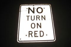 Sign-No Turn On Red, stock number S-2328