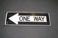 Sign-One Way --> w/ pole mounting frame, stock number S-2331