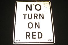 Sign-No Turn On Red, stock number S-2332