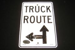 Sign-Truck Route <-^, stock number S-2333