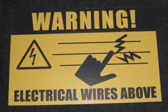Sign-Warning! Electrical Wires Above, stock number S-2347