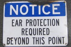 Sign-NOTICE ear protection required beyond this point, stock number S-2351
