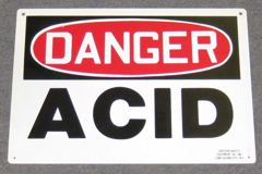 Sign-Danger Acid, stock number S-2397