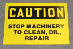 Sign-Caution Stop Machine To Clean.., stock number S-2413