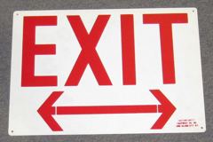 Sign-Exit <----> white w/ red letters, stock number S-2427