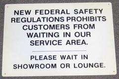 Sign-Fed Safe Regs Prohibit Customer, stock number S-2445