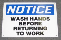 Sign-Notice Wash Hands Before Returning To Work, stock number S-2454