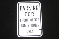Sign-Parking for front office and visitors only, stock number S-2477