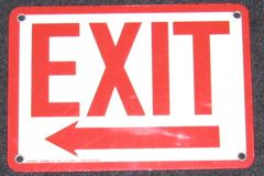Sign-Exit <---, stock number S-2484