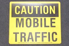 Sign-Caution mobile traffic, stock number S-2487